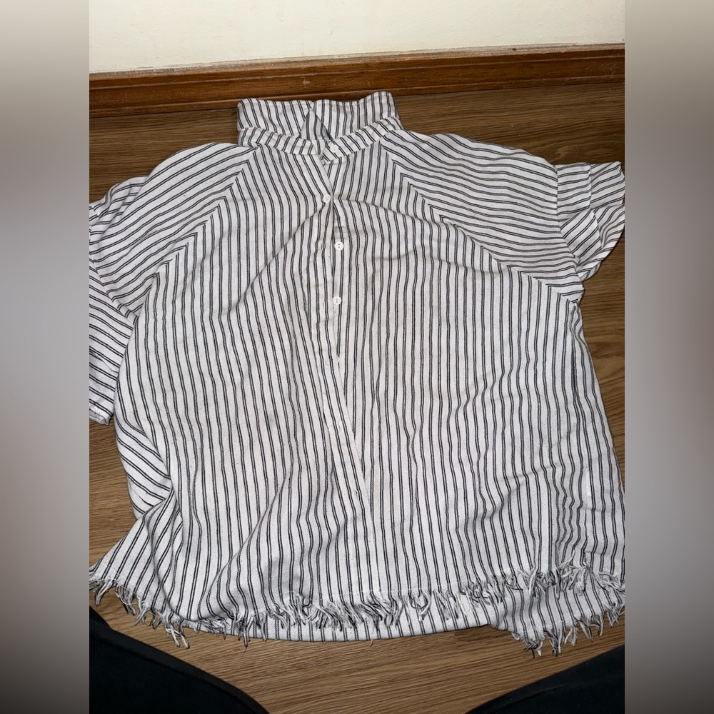 Umgee Black and White Striped Top
